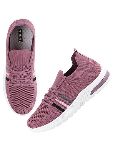Stylestry Womens & Girls Purple Lace Up Casual Walking Shoes