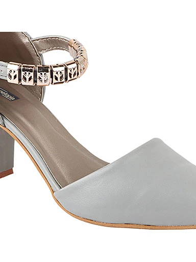 Stylestry Women's & Girl's Grey Solid Stylish Block Heels Pumps