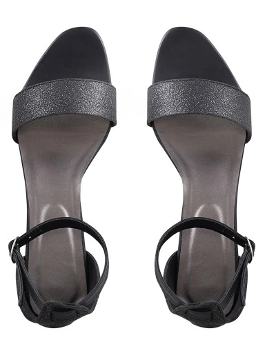 Stylestry Womens & Girls Black Embellished Block Heels Sandals
