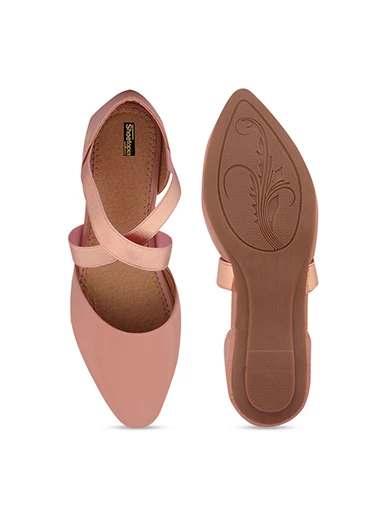 Stylestry Womens & Girls Pink Solid Ballerinas