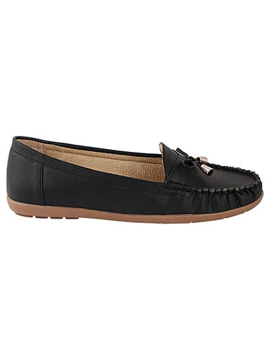 Stylestry Womens & Girls Black Solid Ballerinas With Bow