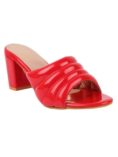 Stylestry Women's & Girl's Red Solid Block Heels