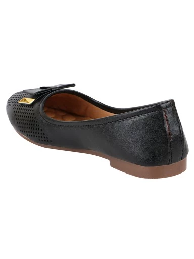 Stylestry Women Black Ballerinas with Bows Flats