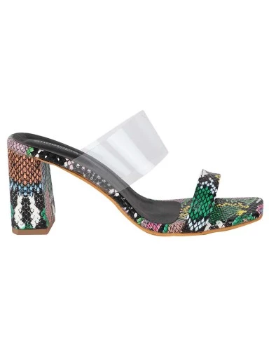 Stylestry Womens & Girls Black Animal Print Block Heels