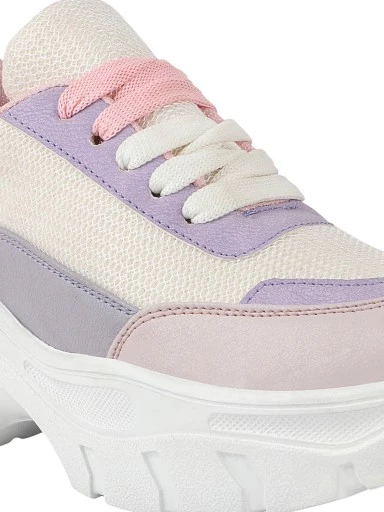 Stylestry Women White Mesh Walking Shoes