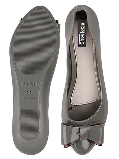 Stylestry Women's & Girl's Grey Wedge Pumps with Bows