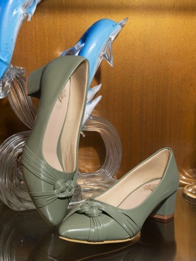 Stylestry Women's & Girl's Green Block Heels Pumps