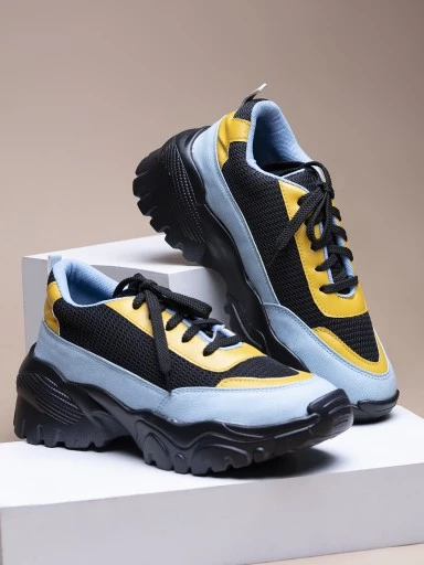 Stylestry Women Blue Mesh Walking Shoes