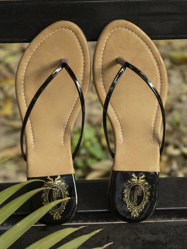 Stylestry Womens & Girls Black Solid Open Toe Flats