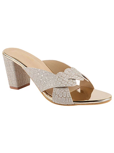 Stylestry Women's & Girl's Golden Peep Toes Block Heels