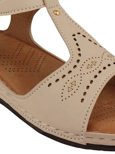 Stylestry Women's & Girl's Cream Ortho Care Dr Orthopaedic Super Comfort Fit Cushion Sandals