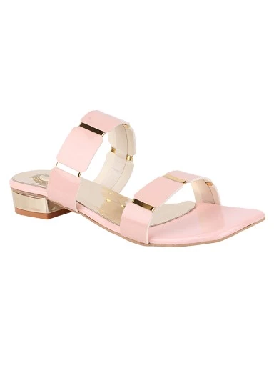 Stylestry Women Pink Solid Block Sandals