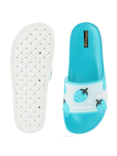 Stylestry Women Blue Self Design Sliders
