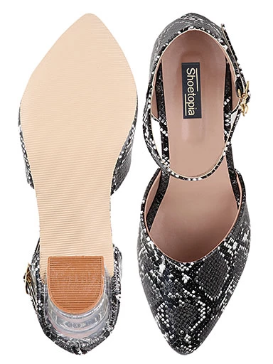 Stylestry Women's & Girl's Black Animal Printed Block Heels Pumps