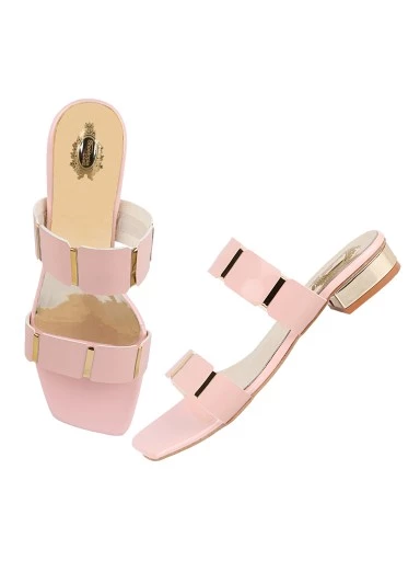 Stylestry Women Pink Solid Block Sandals