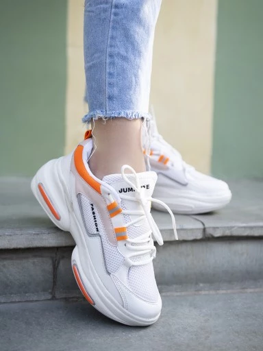 Stylestry Orange & White Walking Shoes