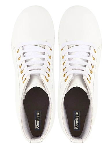 Stylestry Womens & Girls White High-Top Platform Heeled Boots