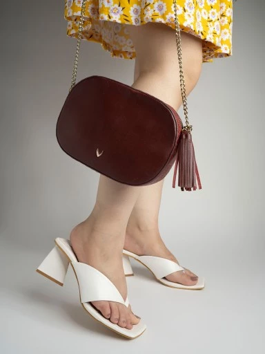 Stylestry Women & Girls White Block Heels