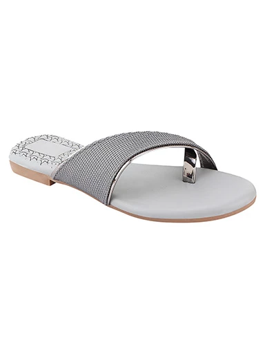 Stylestry Womens & Girls Grey Solid One Toe Flats