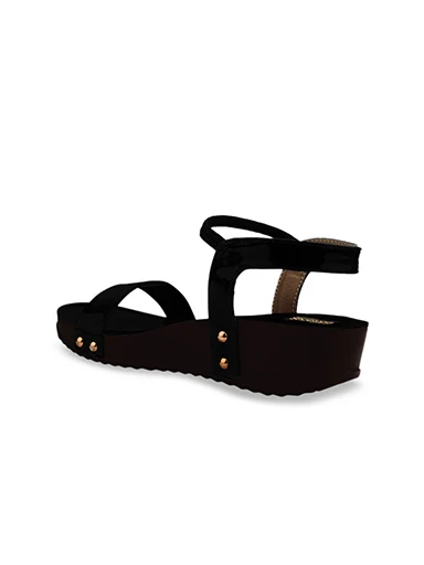 Stylestry Womens & Girls Black Solid Sandals