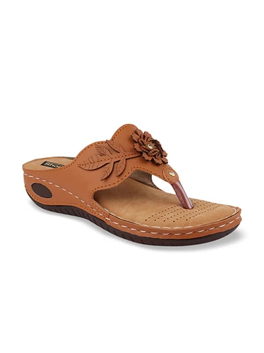 Stylestry Womens & Girls Tan Brown Embellished Sandals