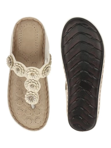 Stylestry Women's & Girl's Cream Dr Orthopaedic Super Comfort Fit Cushion Sandals