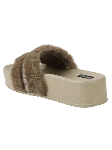 Stylestry Women & Girls Fur Brown Platform Heels