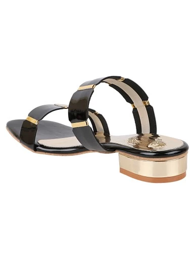 Stylestry Women Black Solid Block Sandals