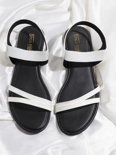 Stylestry Womens & Girls White Open Toe Flats