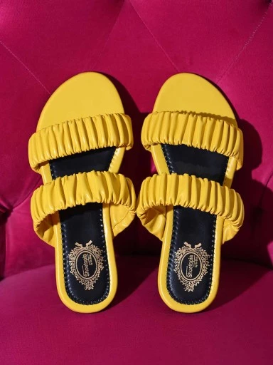 Stylestry Women Yellow Open Toe Flats