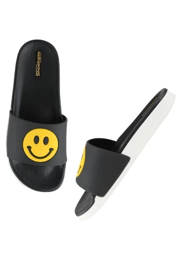Stylestry Women Black & Yellow Self Design Sliders
