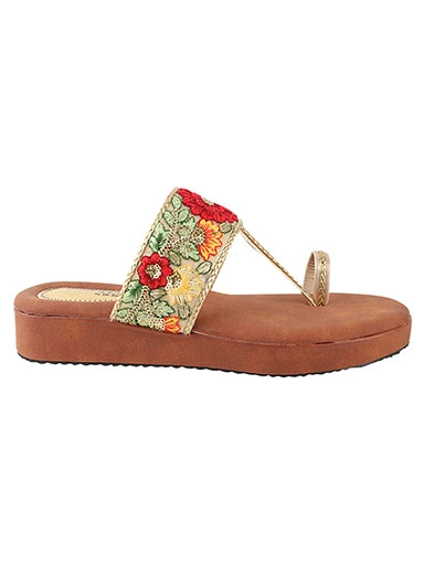 Stylestry Women's & Girl's Red Woven Design Flatform Heels Sandals