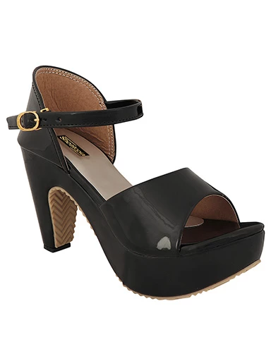 Stylestry Womens & Girls Black Solid Heels