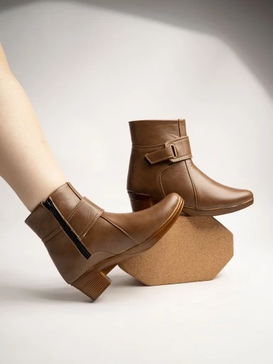 Stylestry Stylish Trendy Smart Casual Brown Boots For Women & Girls