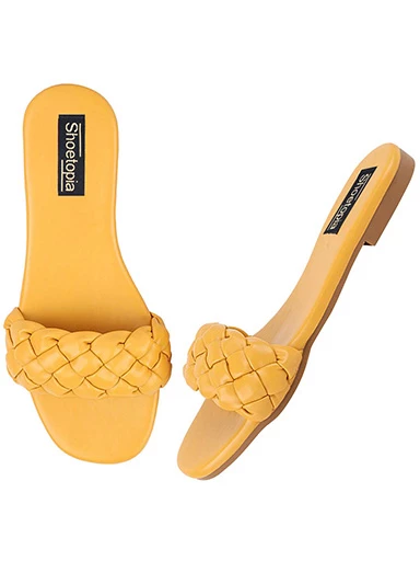 Stylestry Womens & Girls Yellow Open Toe Flats
