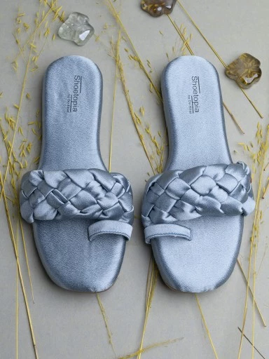 Stylestry Women Blue Open Toe Flats