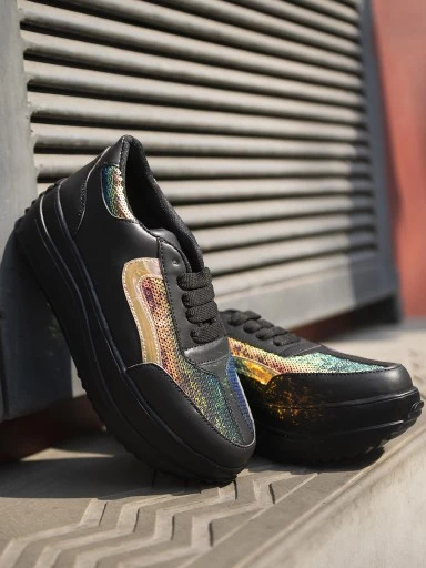 Stylestry Womens & Girls Black Casual Sneakers Shoes