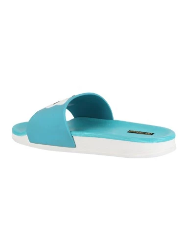 Stylestry Women Blue & White Printed Sliders