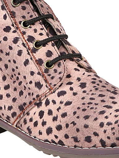 Stylestry Womens & Girls Leopard Print High Top Pink Heeled Boots