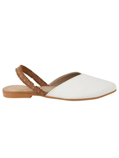 Stylestry Women White Mojaris Flats