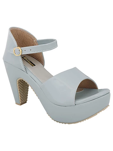 Stylestry Womens & Girls Grey Solid Heels