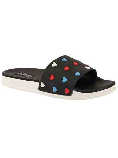 Stylestry Women Black & Red Printed Rubber Sliders