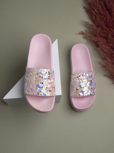 Stylestry Womens & Girls Pink Slip On Platform Heels