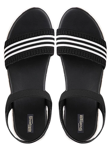 Stylestry Womens & Girls Black Woven Design Flatforms