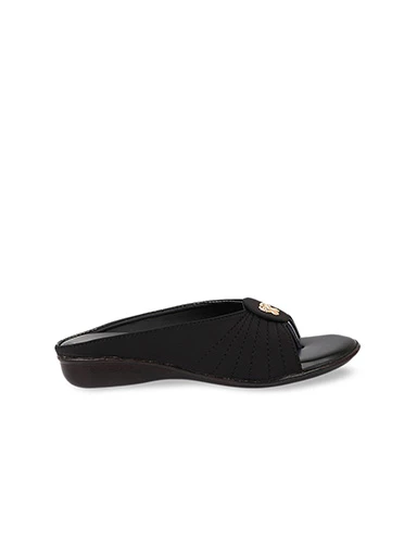 Stylestry Womens & Girls Black Embellished One Toe Flats with Bows