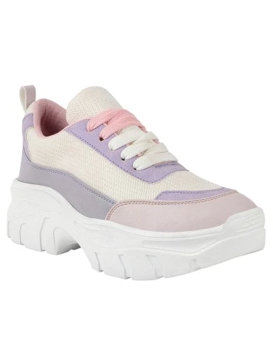 Stylestry Women White Mesh Walking Shoes