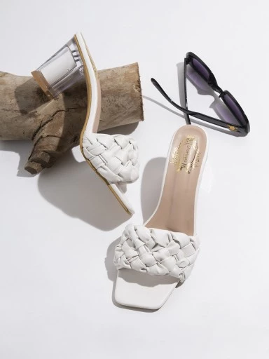 Stylestry White Block Sandals