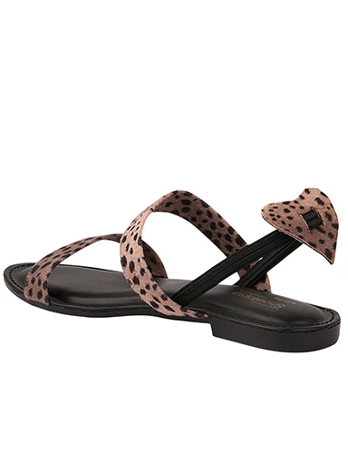 Stylestry Womens & Girls Peach Printed Open Toe Flats