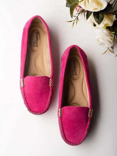 Stylestry Women Pink Printed Suede Espadrilles