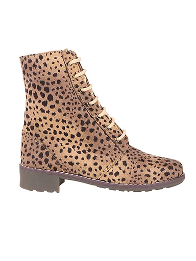 Stylestry Womens & Girls Leopard Print High Top Tan Heeled Boots
